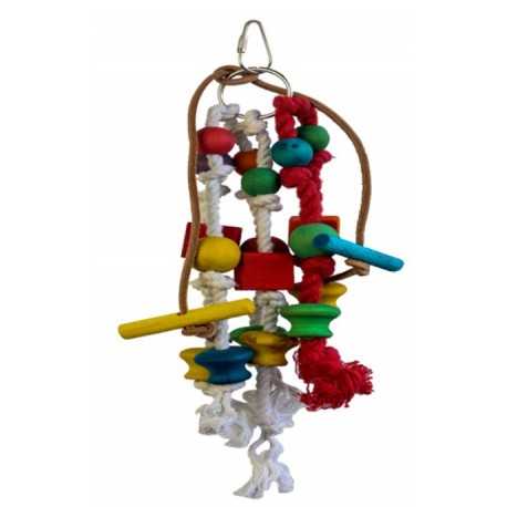 Lanová hračka pre papagáje 25x10cm